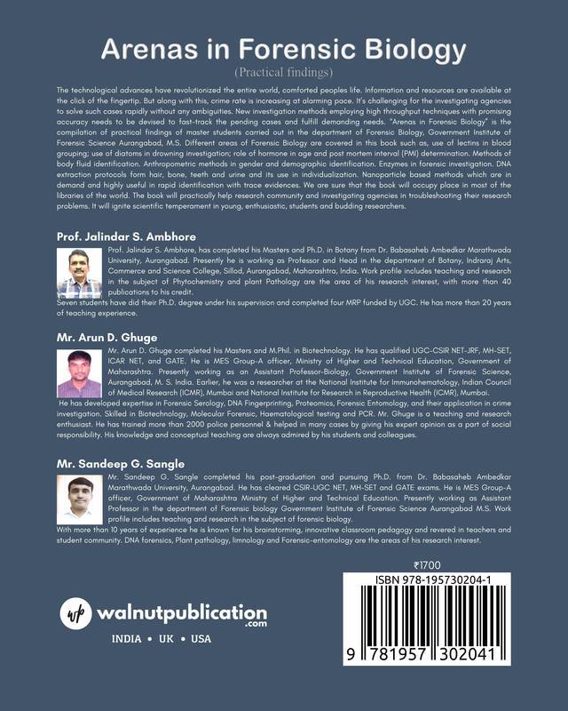 Arenas in Forensic Biology back cover view