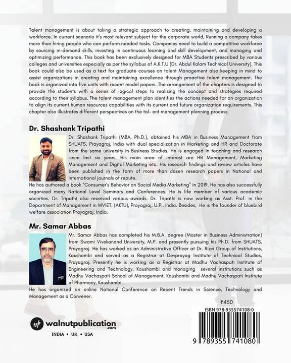 Talent Management back cover view