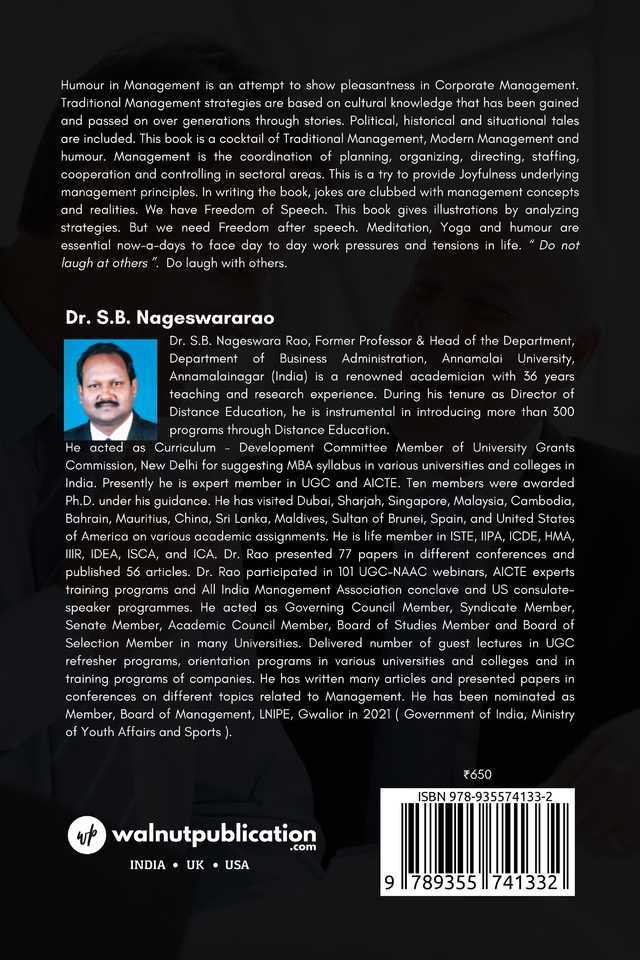 Humour in Management back cover view
