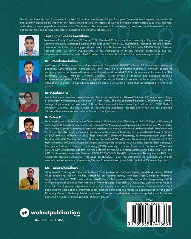 Modern Bioanalytical Techniques back cover view