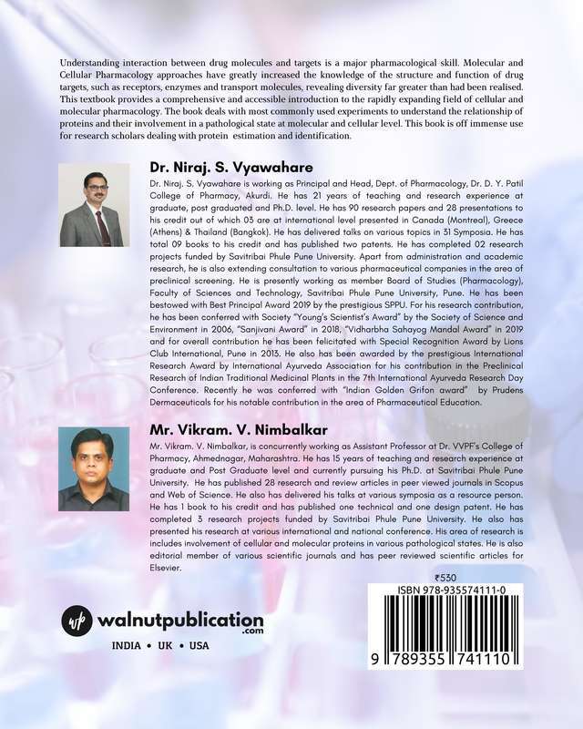 Experimental Aspects of Cellular and Molecular Pharmacology: A Treatise back cover view