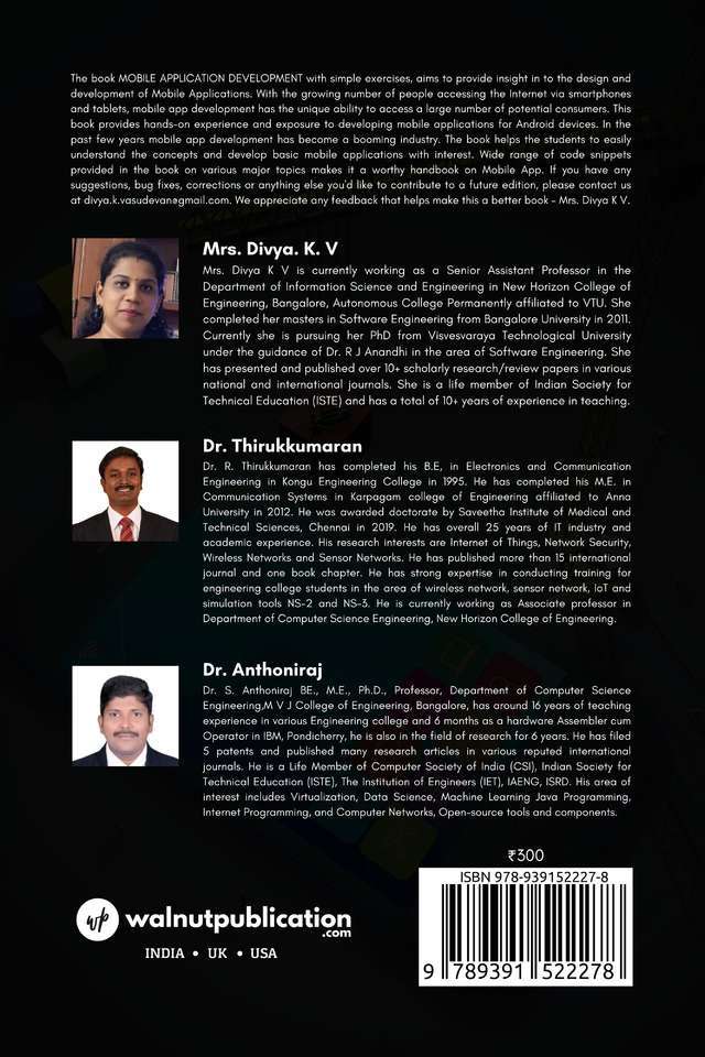 Mobile Application Development with simple exercises back cover view