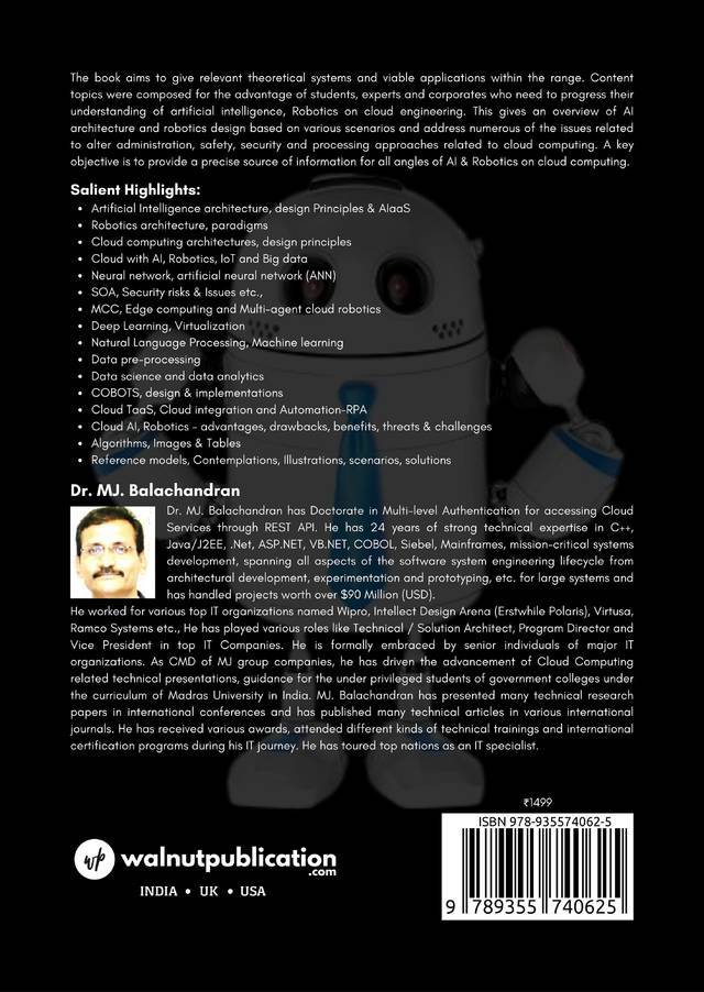Artificial Intelligence and Robotics on Cloud Engineering back cover view