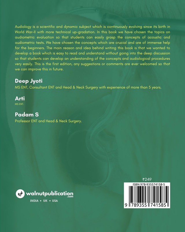 Handbook of Audiology back cover view