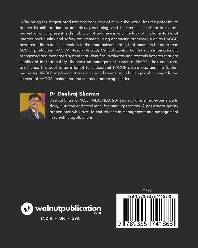 Management of HACCP in Dairy - Barriers and Challenges back cover view