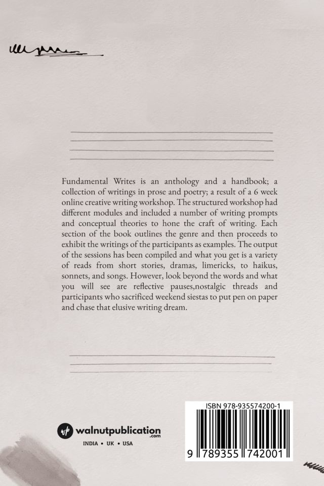 Fundamental Writes: Teasers and Templates for Tentative Writers back cover view