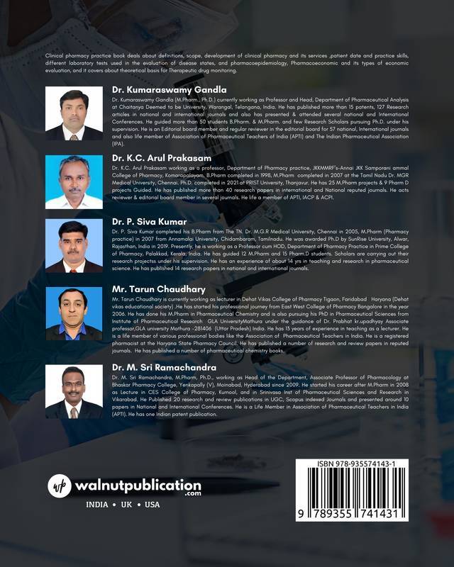 Clinical Pharmacy Practice back cover view