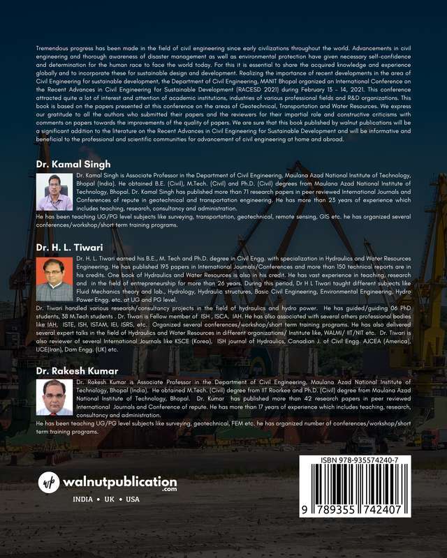 Advances in Civil Engineering for Sustainable Development - Geotechnical, Transportation and Water Resources back cover view