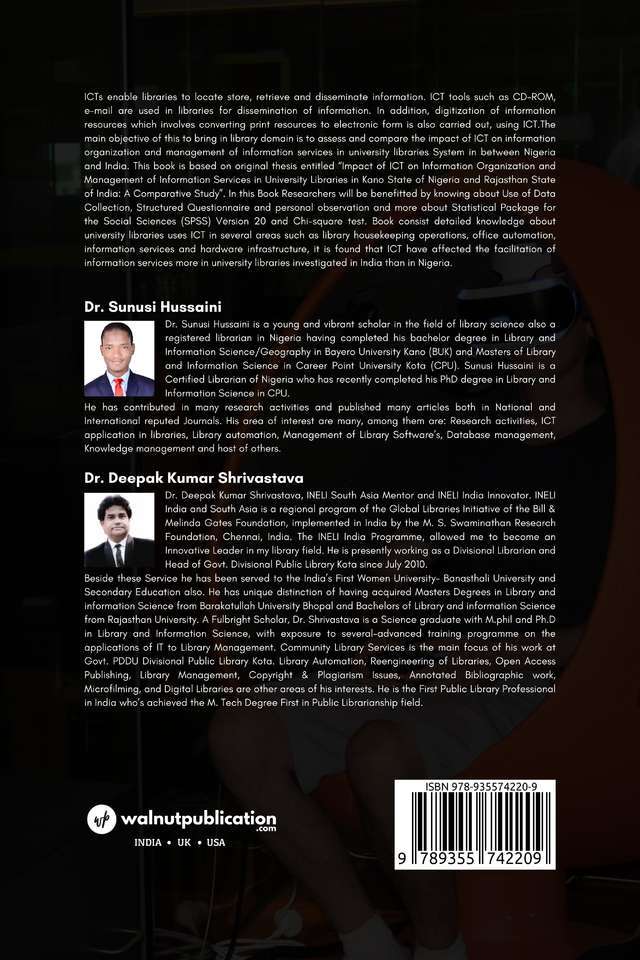 ICT Standards for University Libraries System in Indian and Nigerian Higher Education: Trends, Problems and Prospects back cover view