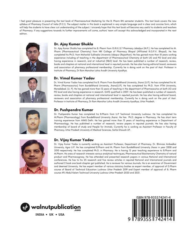 Pharma Marketing Management back cover view