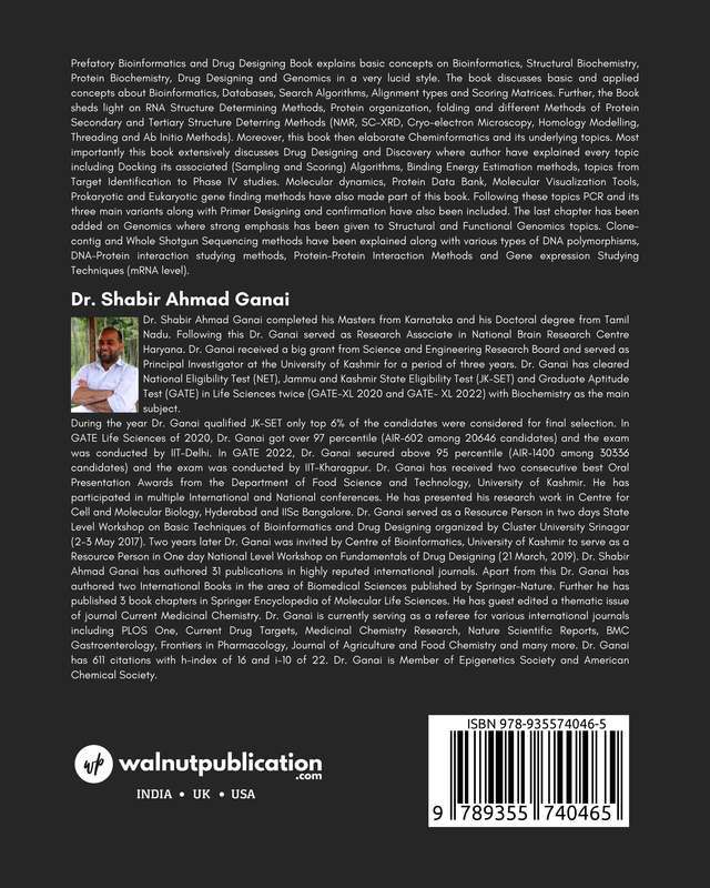 Prefatory Bioinformatics and Drug Designing back cover view