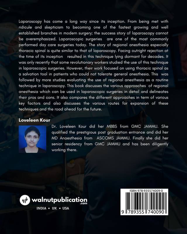 Advances in Anesthesia for Laparoscopic Surgeries-Regional Anesthesia and the Road Ahead back cover view
