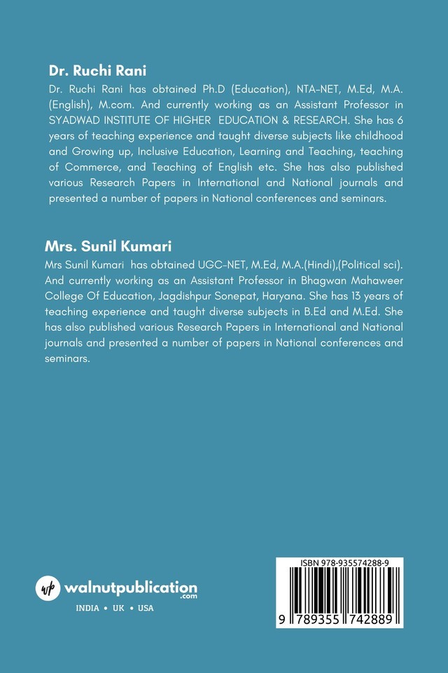Pre-Service & In- Service Teacher Education back cover view