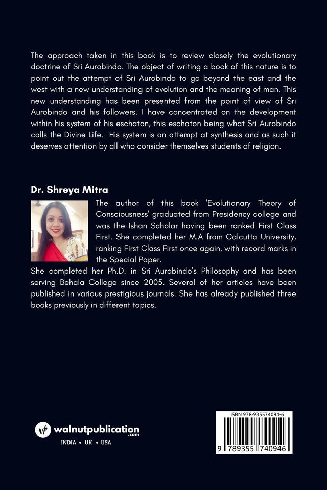 Evolutionary Theory of Consciousness back cover view