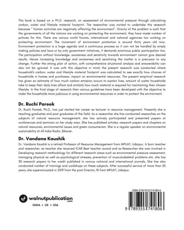 Environmental Pressure Assessment through Water, Carbon and Lifestyle Material Footprints back cover view