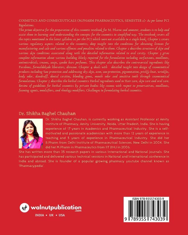 Text book of Cosmetics and Cosmeceuticals back cover view