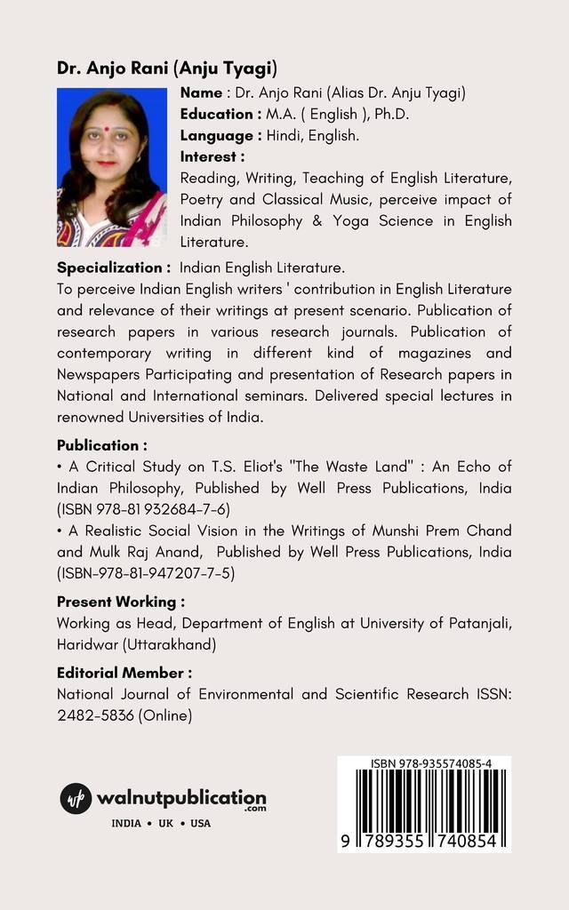 Chasing a Dream Critical Analysis of Selected Short Stories back cover view