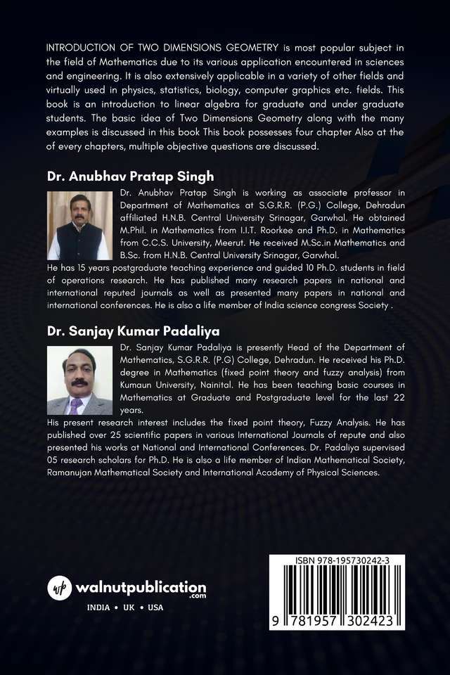 Introduction of Two dimensions Geometry back cover view