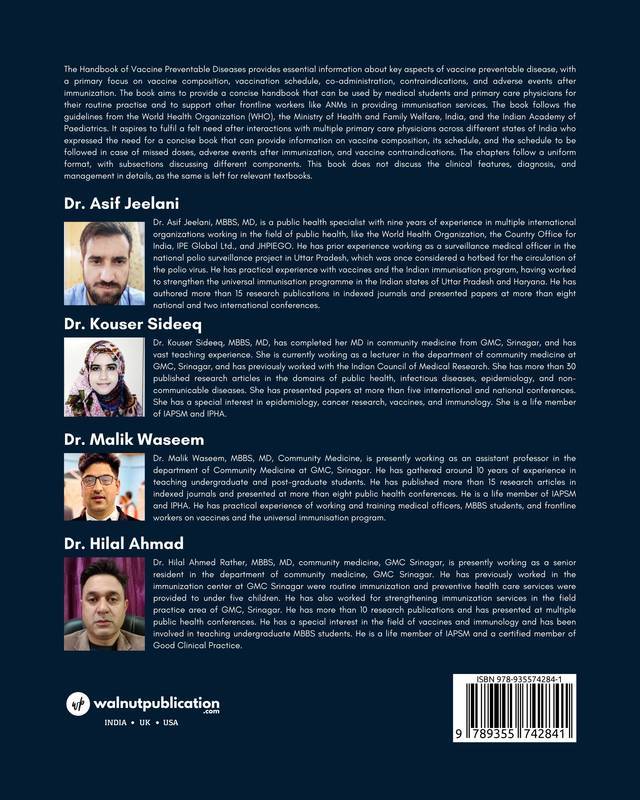 Handbook of Vaccine Preventable Diseases back cover view
