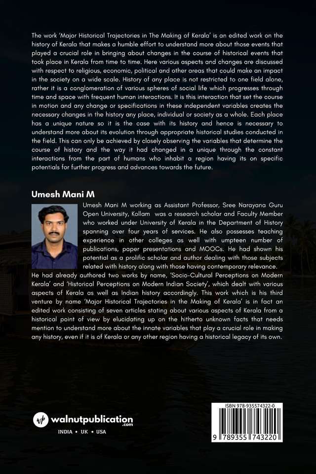 Major Historical Trajectories in the Making of Kerala back cover view