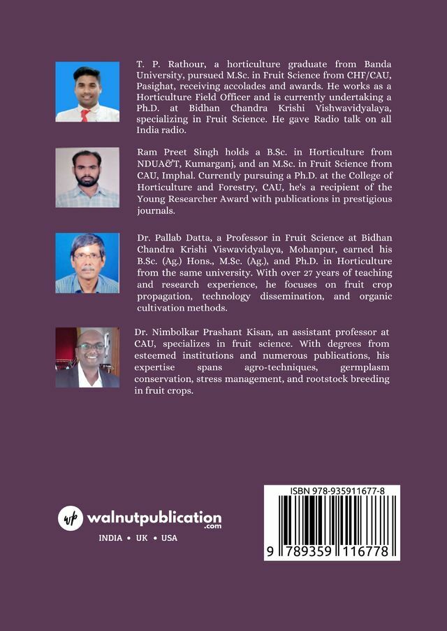 Minor Fruit Crops: An inclusive study back cover view
