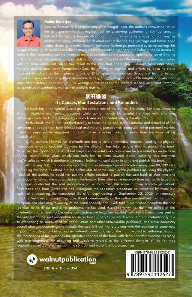 Sufferings: Its Causes, Manifestations and Remedies back cover view