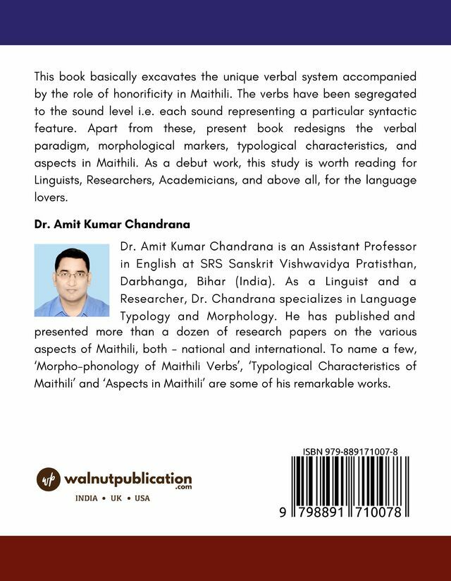 The Morpho-phonological Study of Verbs in Maithili back cover view