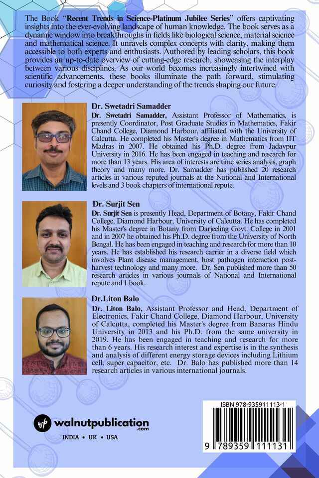 Recent Trends in Science - Platinum Jubilee Series back cover view