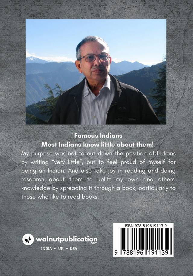 Famous Indians: Most Indians Know Little About Them back cover view