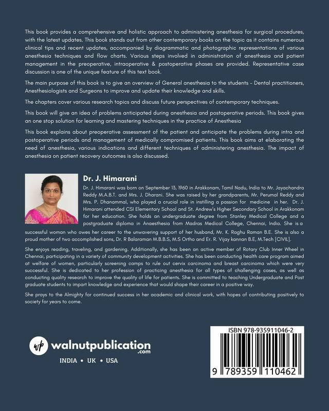 Text Book on Anaesthesia for Maxillofacial and Neck Surgeries: Volume- 1 back cover view